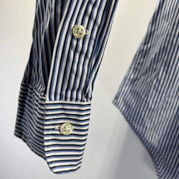 Polo Ralph Lauren Men's Shirt Large White Blue Pony Plaid Long Sleeve Stanton - Picture 6 of 9